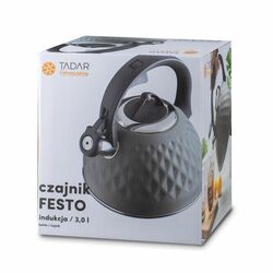 Czajnik nierdzewny na indukcję Tadar Festo 3 l szary mat