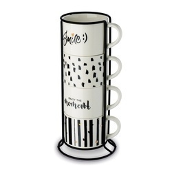 Komplet kubków na stojaku Tadar Decor 300 ml 4 sztuki