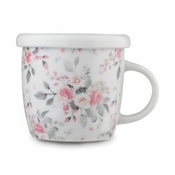 Kubek porcelanowy z zaparzaczem nierdzewnym Tadar Różyczki 320 ml