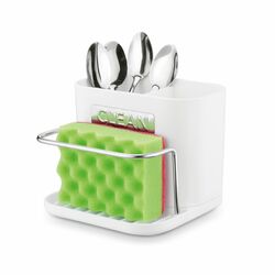 Ociekacz na sztućce z podstawką Tadar Clean 13,5 x 12 x 10,8 cm biały