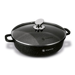 Patelnia na indukcję głęboka krótkie uchwyty Konighoffer Pollo Black 28 x 7 cm