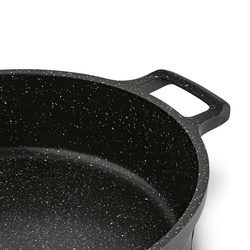 Patelnia na indukcję z powłoką marmurową i pokrywką Starke Pro Crows Marble 28 x 7,5 cm krótkie uchwyty