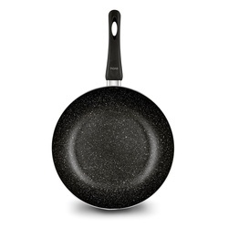 Patelnia WOK z pokrywką Tadar Marmara Black 30 x 8,5 cm