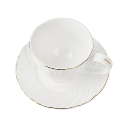 Zestaw dwóch filiżanek porcelanowych ze spodkami Tadar Sonata 280 ml