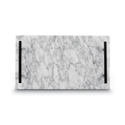 Deska do serwowania przekąsek marmurowa z uchwytami Starke Pro 35 x 20 cm biała