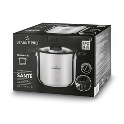 Garnek wysoki nierdzewny z pokrywką Starke Pro Sante 6,5 l indukcja