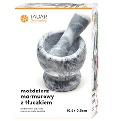 Moździerz kuchenny Tadar 10,5 x 10,5 cm marmurowy szary