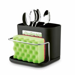 Ociekacz na sztućce z podstawką Tadar Clean 13,5 x 12 x 10,8 cm czarny