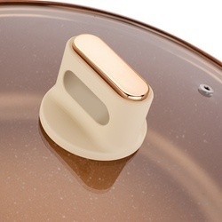 Patelnia krótkie uchwyty z pokrywką Starke Pro Starlet Beige 28x8 cm