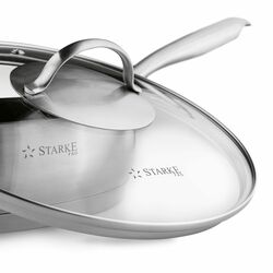 Patelnia na indukcję nierdzewna z pokrywką Starke Pro Varese 24 cm