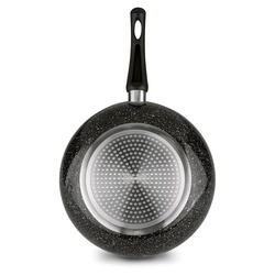 Patelnia WOK z pokrywką Tadar Marmara Black 30 x 8,5 cm