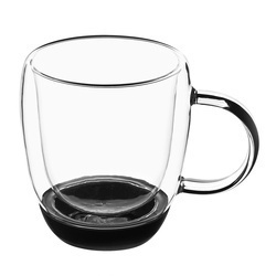 Szklanki termiczne do kawy z silikonowym dnem Konighoffer Garet 330 ml 6 szt. czarne