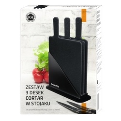Zestaw 3 desek do krojenia ze stojakiem Konighoffer Cortar 23,5 x 19,5 cm