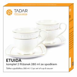 Zestaw dwóch filiżanek ze spodkami Tadar Etiuda porcelana NBC 280 ml